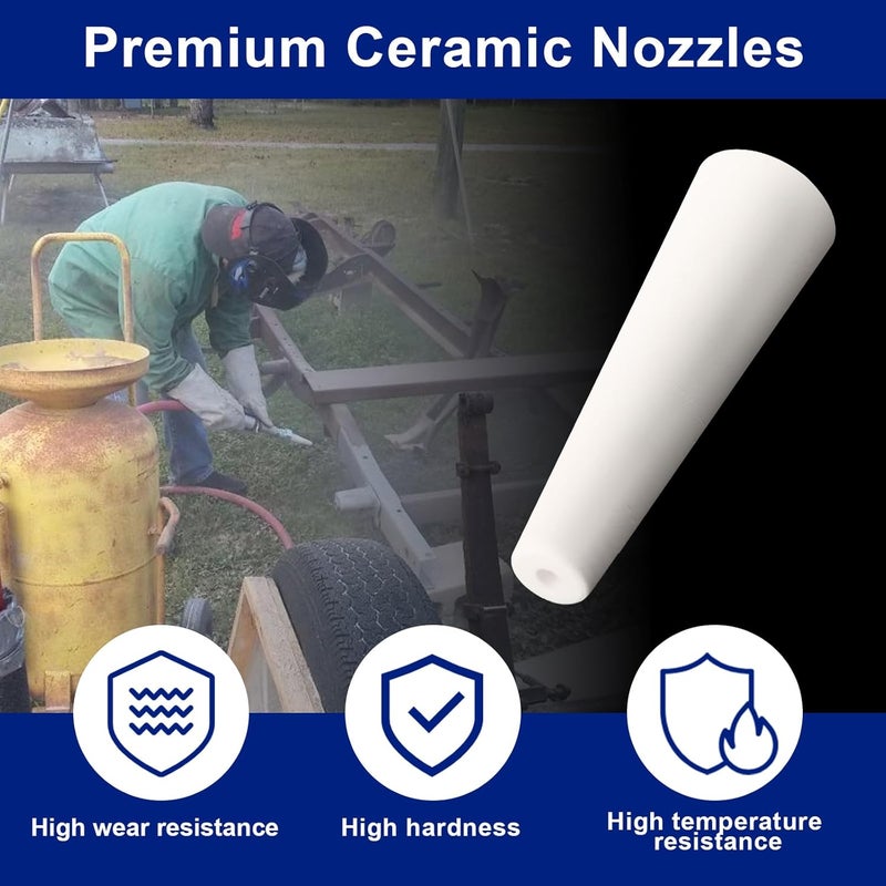 Batator Large Sand Blaster Nozzles Tips Ceramic (3/16" ID), Sandblast Gun Nozzle, Sandblasting Cabinet Parts, Rust Removal Abrasive Sandblast Machine Nozzle Replacement-1Pack - Image 3